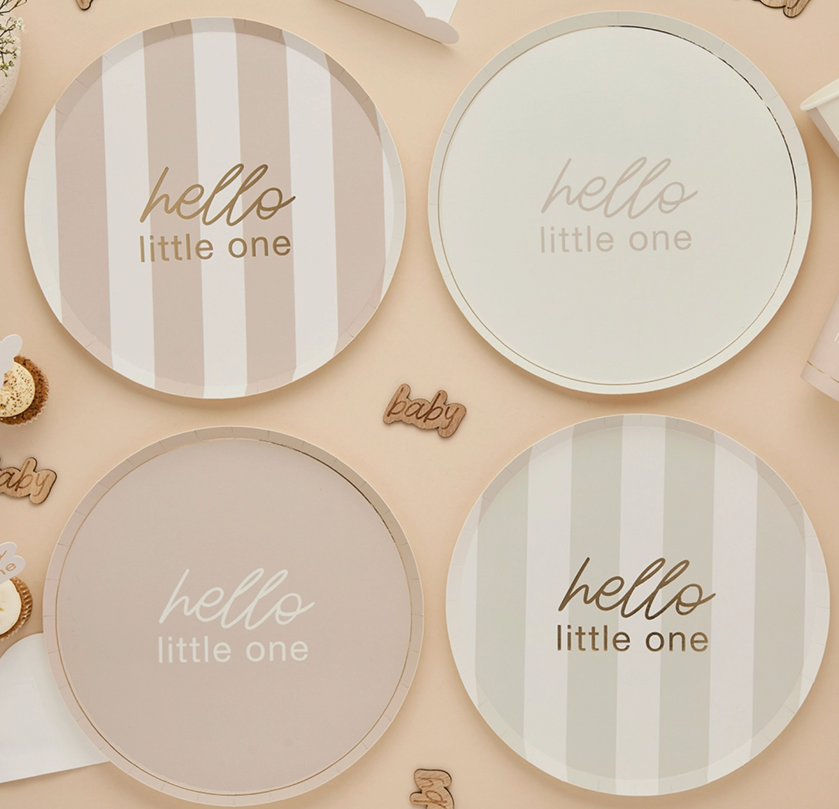Assiette neutres baby - Lot de 8