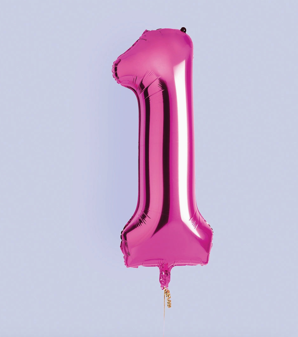 Ballon en aluminium rose vif de 0 à 9