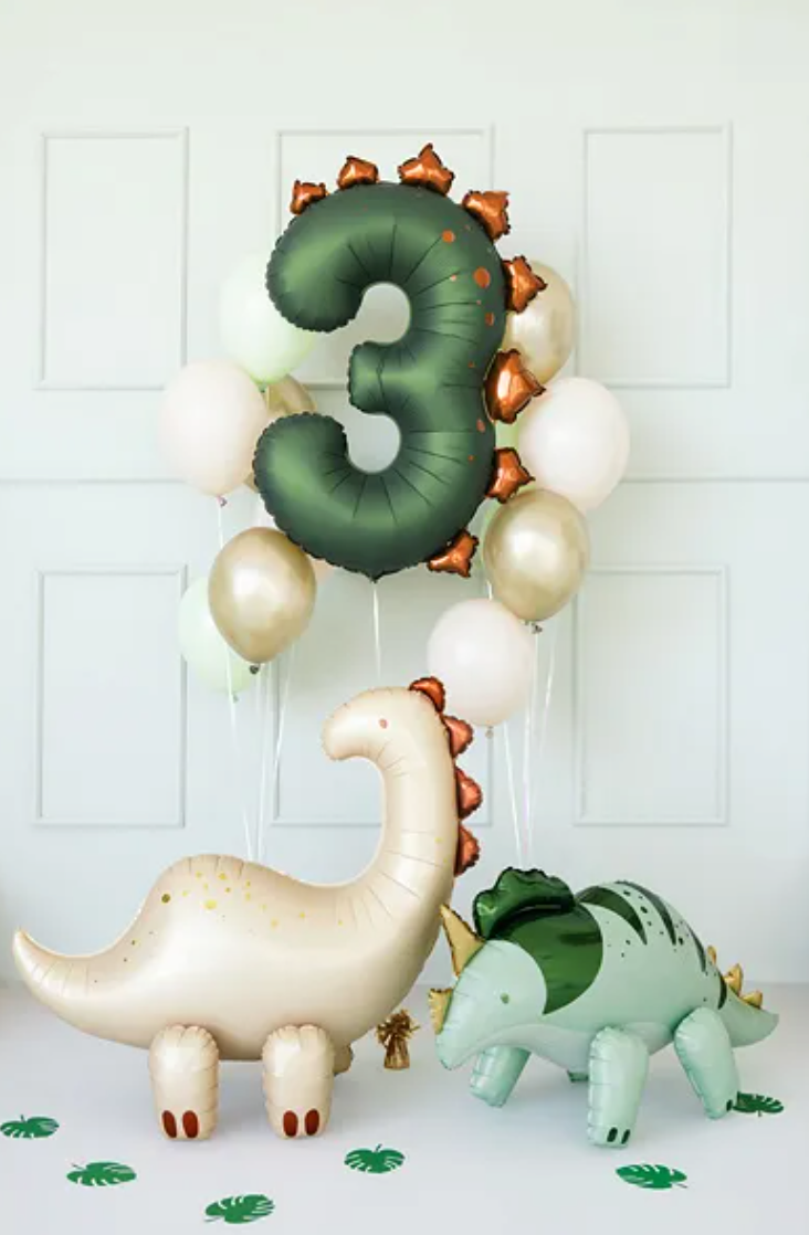 Ballon en aluminium Chiffre ''3'' Dinosaure