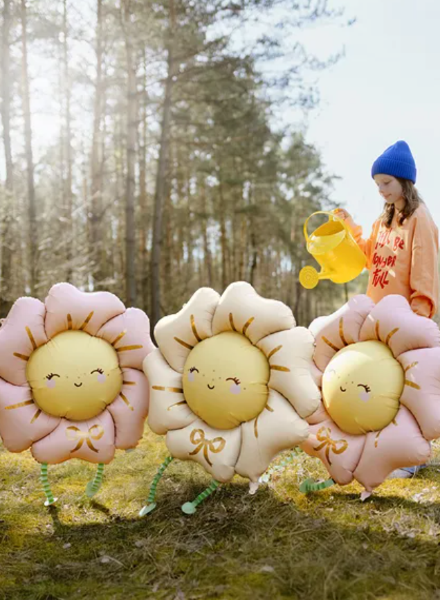 Ballon en aluminium Fleur, 104x104 cm, rose vif