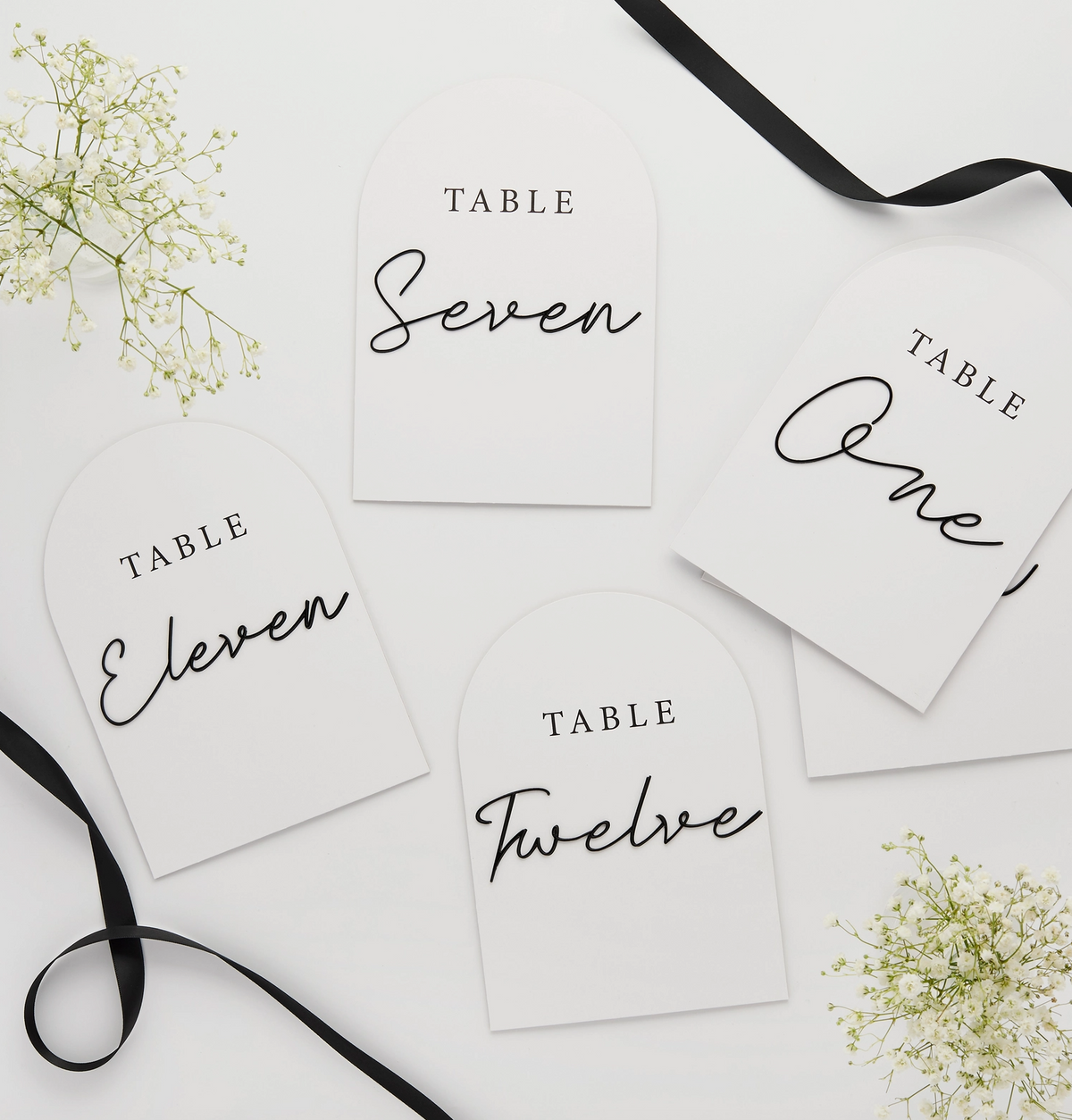 Numéro de tables cartes et lettre 3D acrylique - Lot de 12