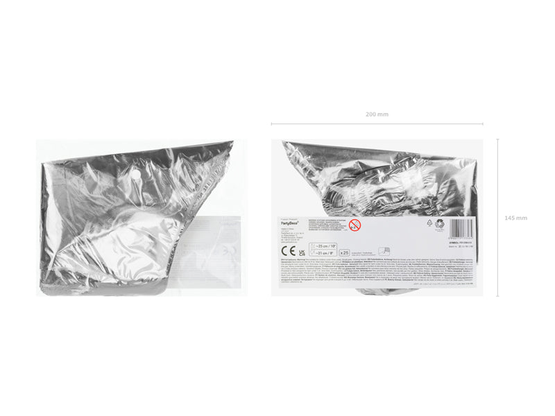 Ballons en aluminium Étoile, 25cm, argenté – lot de 25 pièces