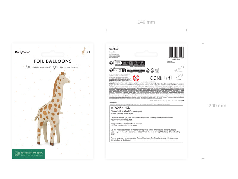 Ballon girafe sur pied – Anniversaire Safari
