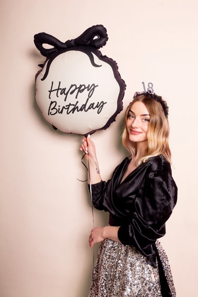Ballon aluminium rond Happy Birthday, 47,5x45 cm, assortiment
