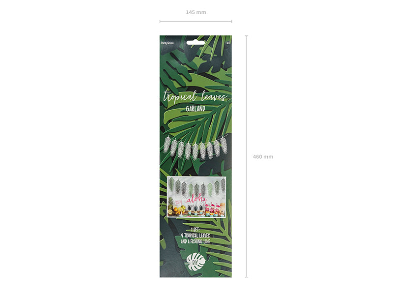 Guirlande Aloha - Feuilles tropicales, 1,25m – Déco anniversaire Dino