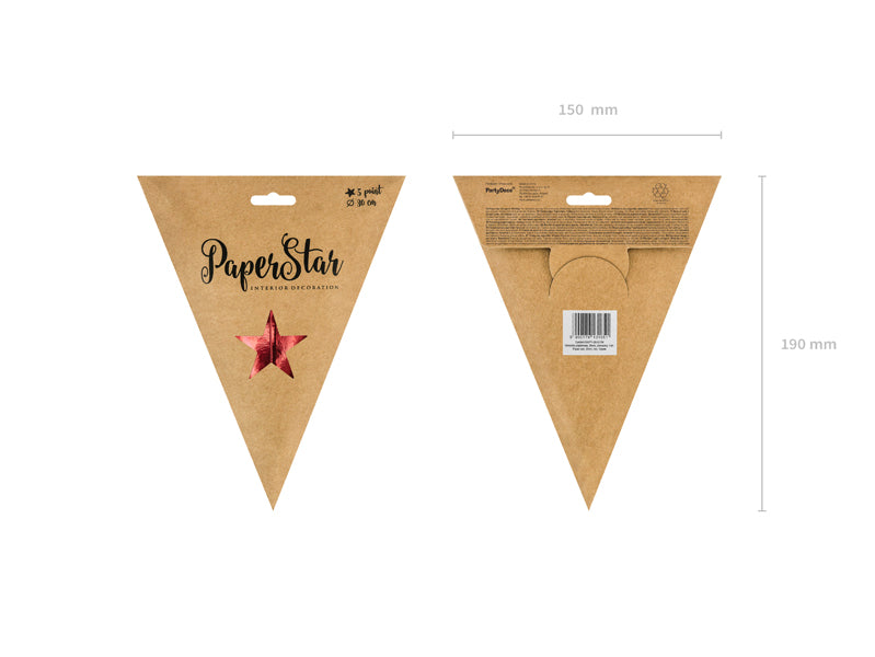 Étoile décorative en papier, 30 cm, rouge