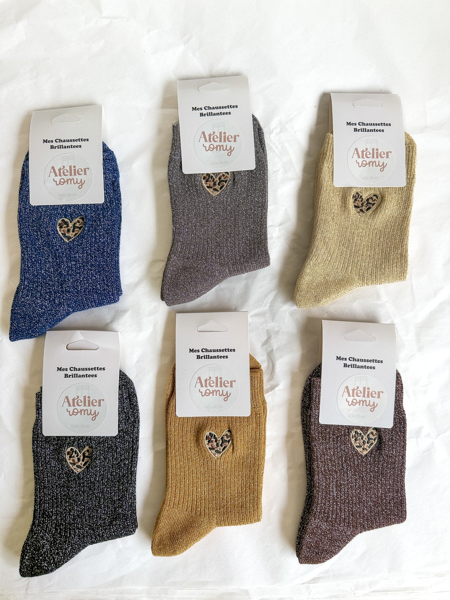 Chaussette "Coeur léopard"