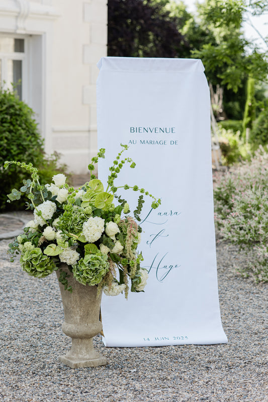 Affiche tissu lin - Panneau de bienvenue