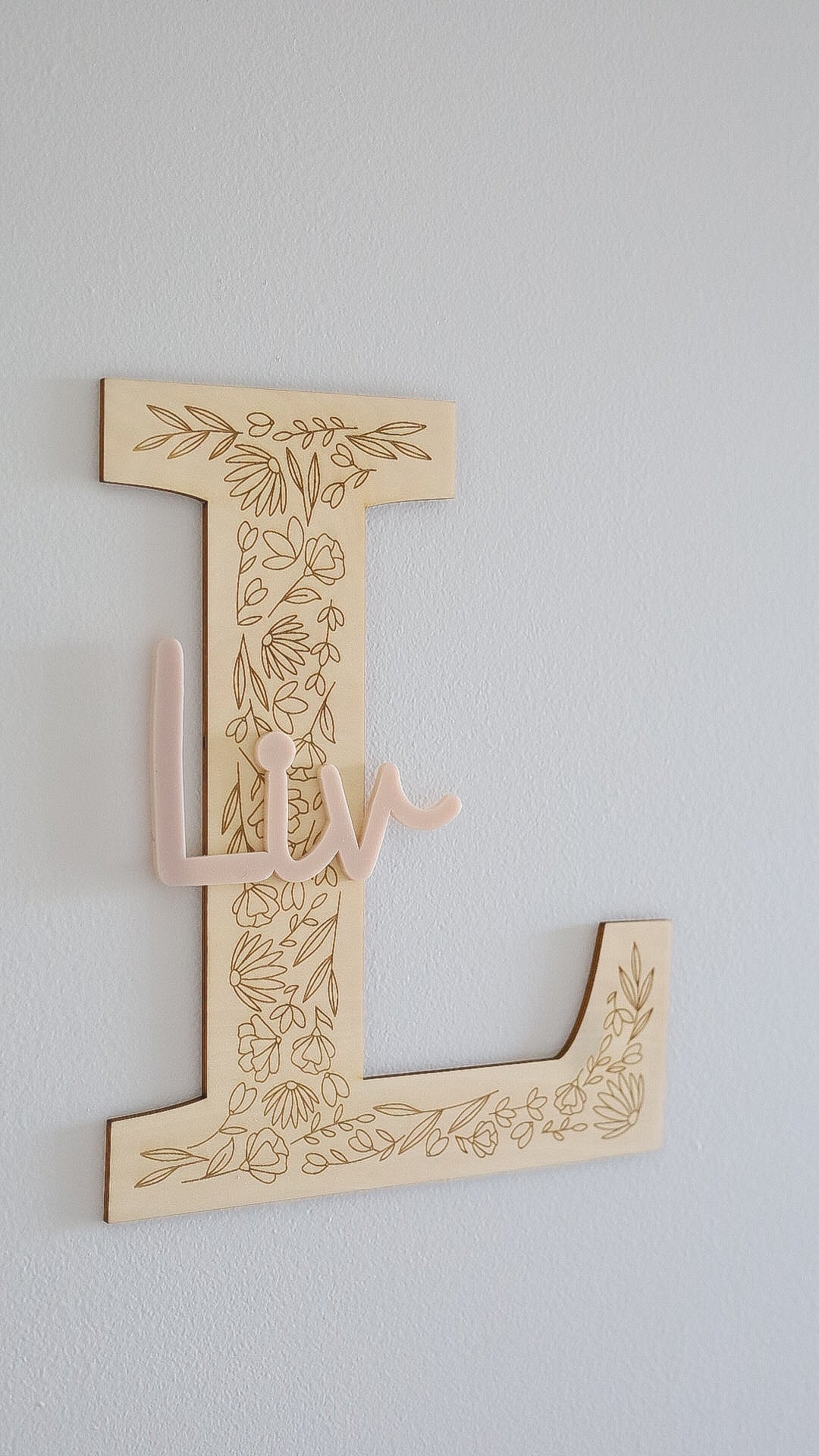 Lettre en bois & prénom - Décoration murale
