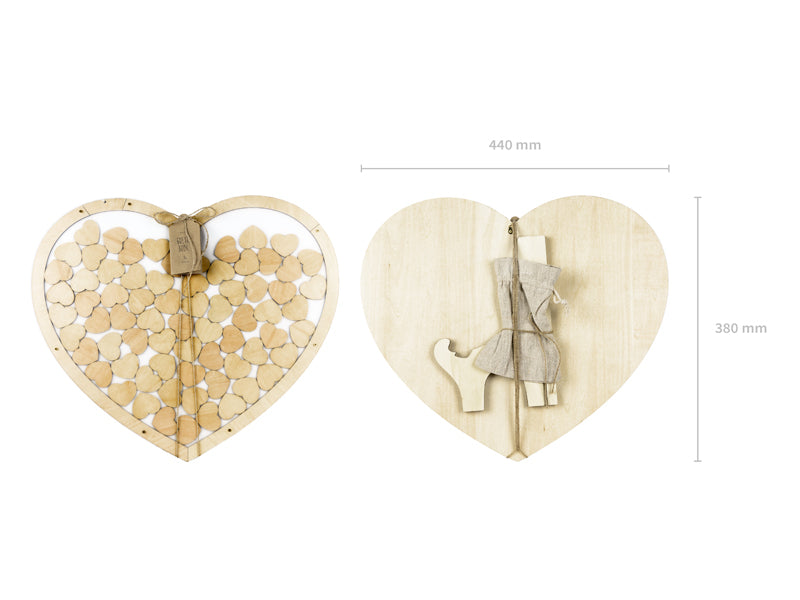 Livre d'or en bois - Coeur, 44x37,5cm