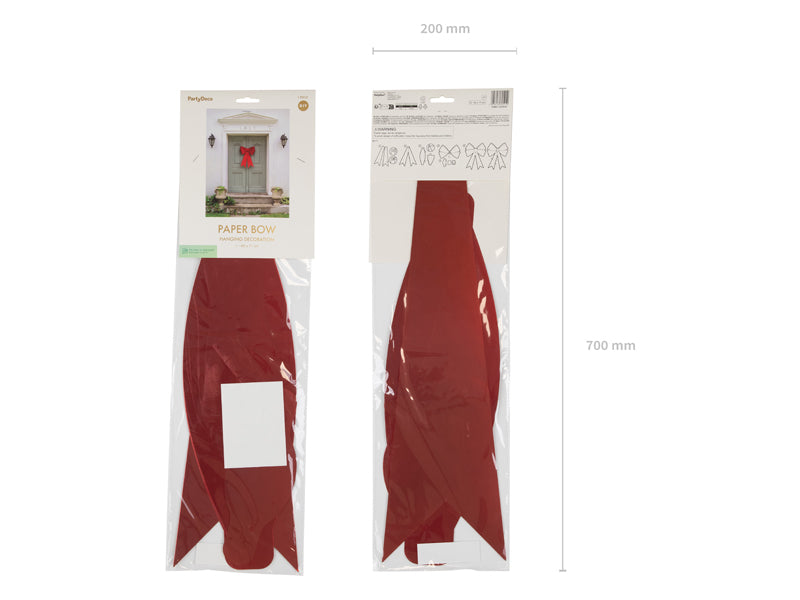 Nœud décoratif en papier DIY, 55x71 cm, rouge