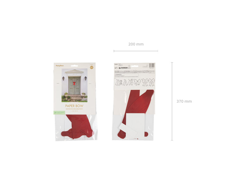Nœud décoratif en papier DIY, 24x35 cm, rouge