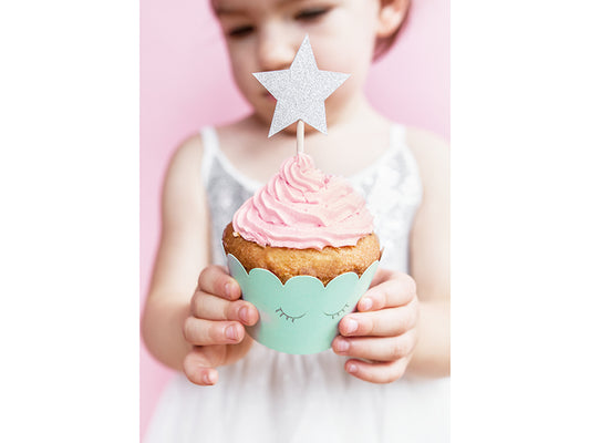 Décorations à muffins Licorne - Étoiles – lot de 6 pièces