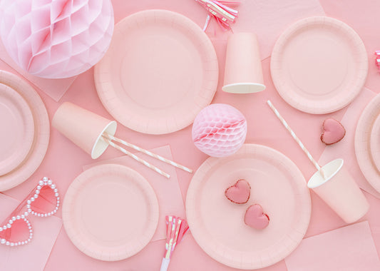 Gobelets en papier, rose clair, 250ml – lot de 6 pièces