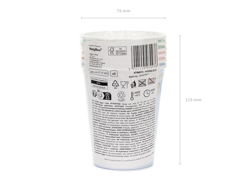 Gobelets Nœuds, assortiment, 220 ml – lot de 6 pièces