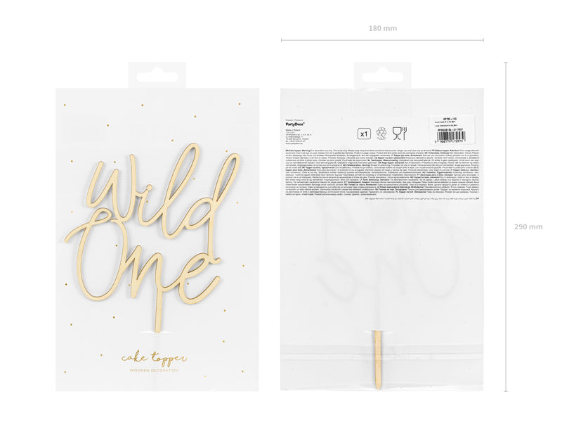 Cake topper en bois Wild One – Anniversaire Safari