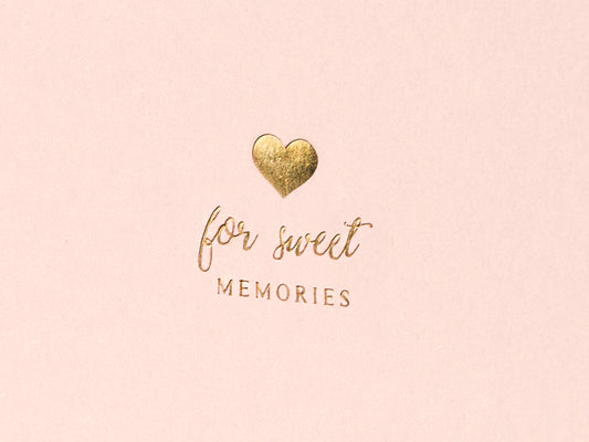 Livre d'or Pour de doux souvenirs, 20,5x20,5cm, rose poudré, 22 cartes