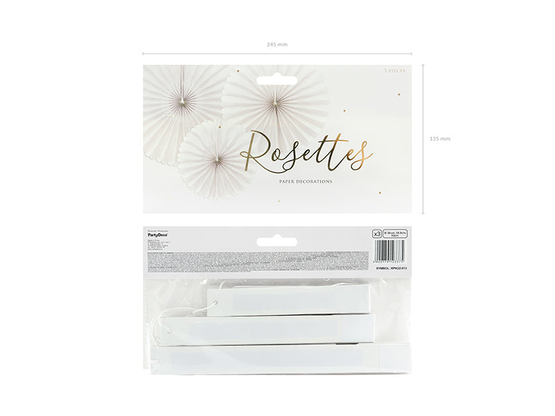 Rosettes décoratives, beige – lot de 3 pièces