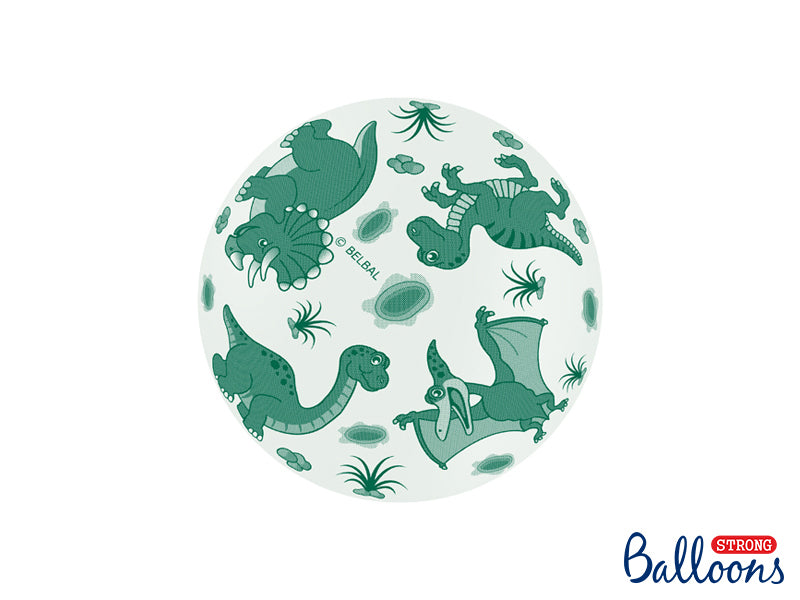 Ballons 30 cm, Dinosaurees, Pastel Blanc pur – lot de 50