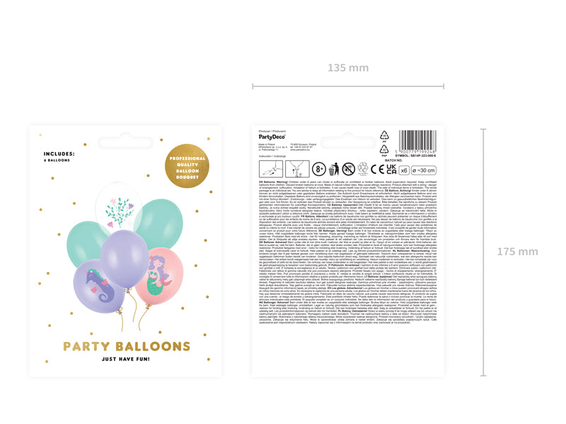 Ballons 30 cm – le monde marin – multicolore (lot de 6 pièces) – Atelier Romy