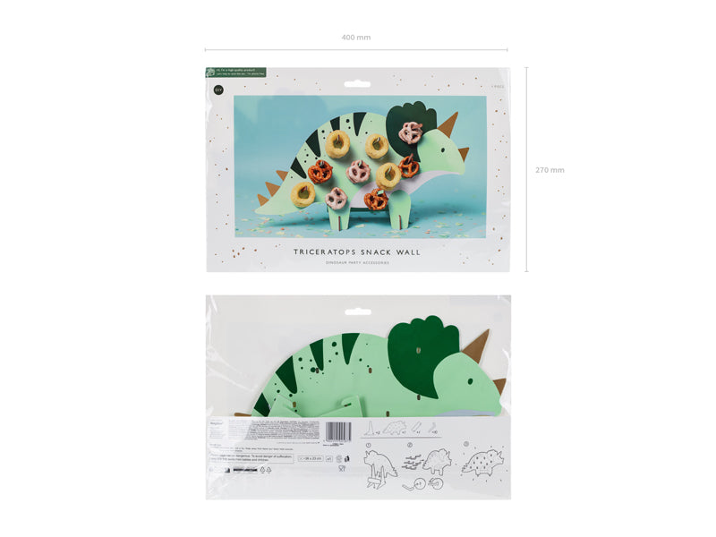 Présentoir à snacks tricératops, 38x23 cm, multicolore