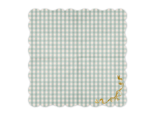 Serviettes à Carreaux avec Nœud, 33x33 cm, mélange – lot de 12 pièces
