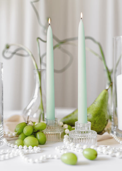 Bougeoirs en verre réversibles avec rebord – Lot de 4