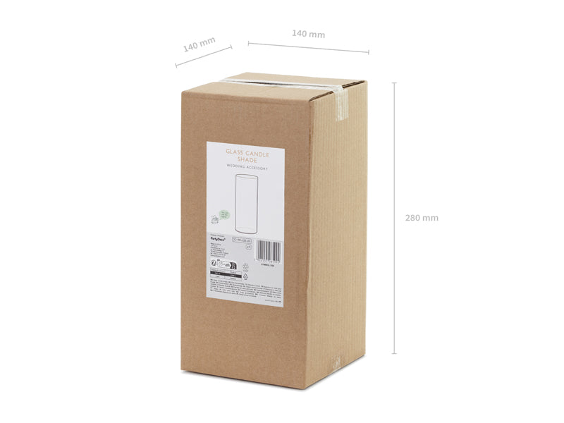 Photophore tube en verre pour bougie – 10 × 23 cm