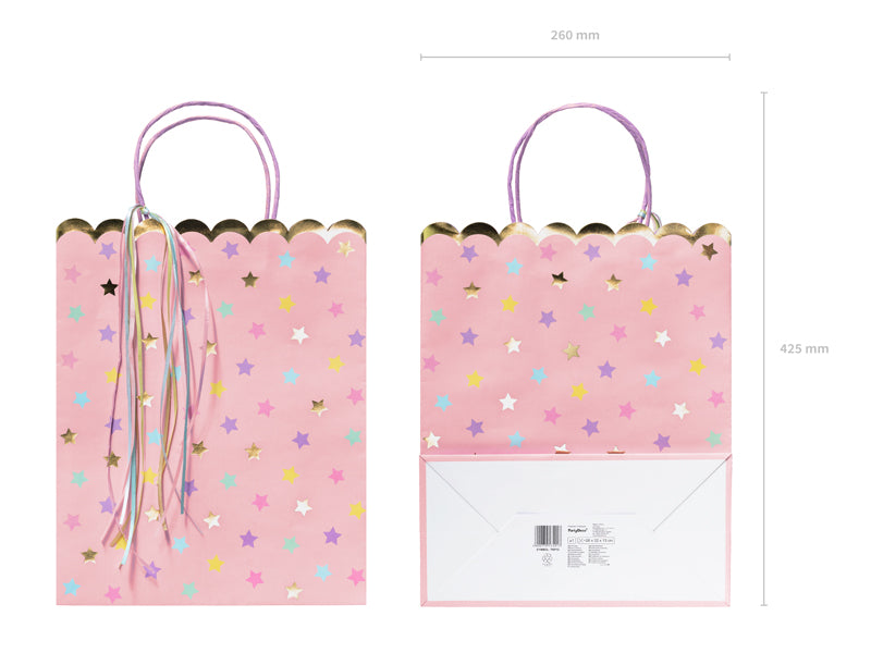 Sacs cadeaux étoiles, assortiment, 26x32x13cm