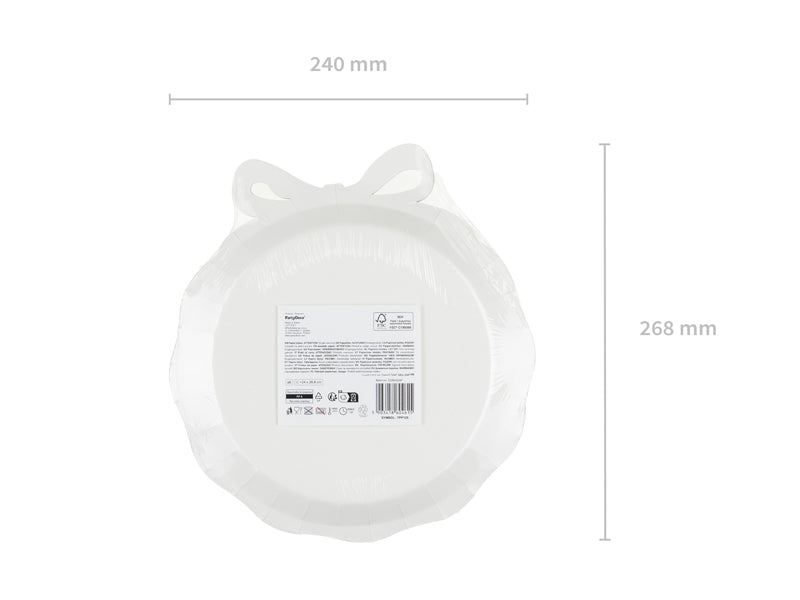 Assiettes avec nœud, 24x26.8 cm, beige-doré (lot de 6 pièces)