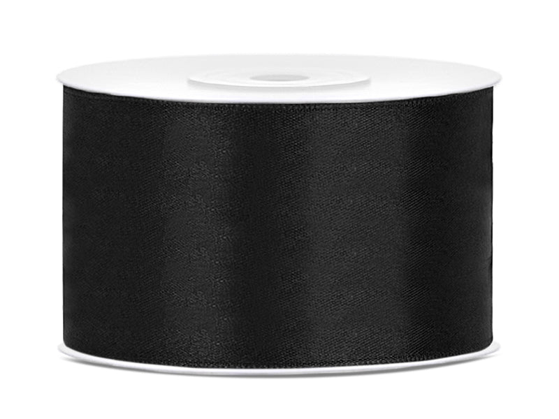 Ruban satin, noir – 38mm/25m
