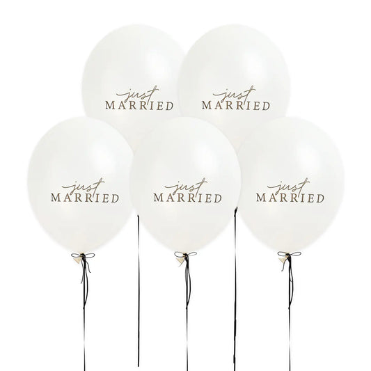 Ballons "Just Married" 30 cm - Lot de 5
