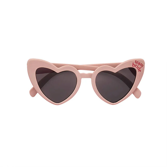 Lunettes en forme de cœur roses « Team bride »
