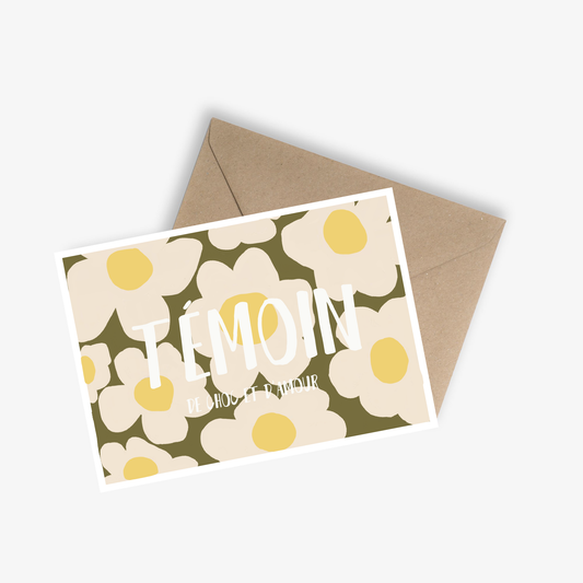 Carte simple Témoin de Mariage (Homme & Femme)