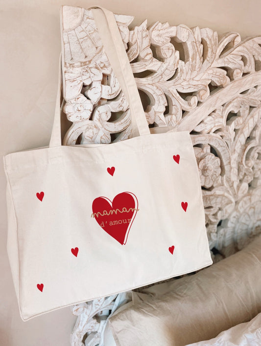 Sac cabas beige coton "Collection Mama"