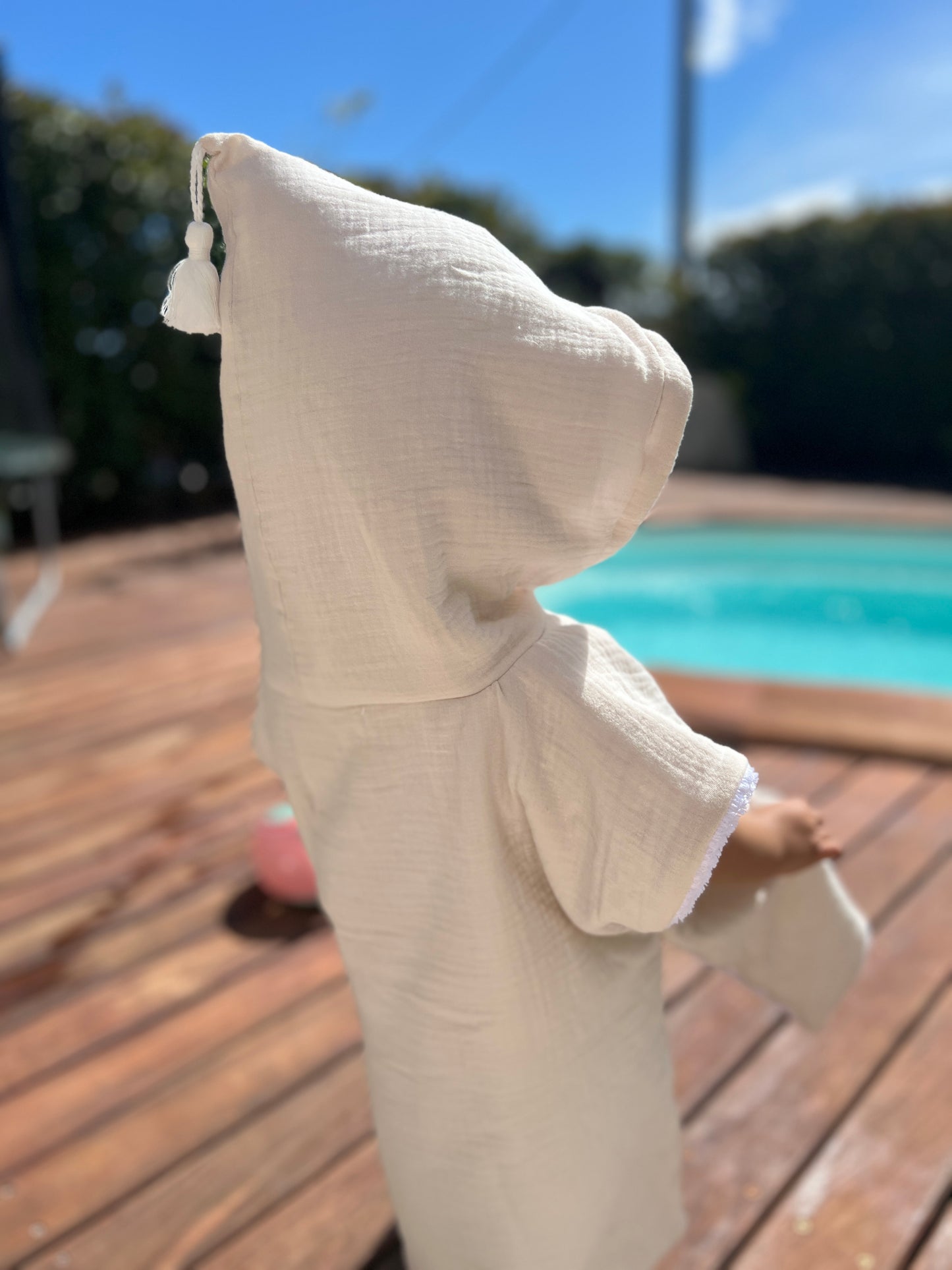 Poncho de bain en gaze