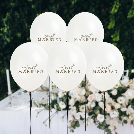 Ballons "Just Married" 30 cm - Lot de 5