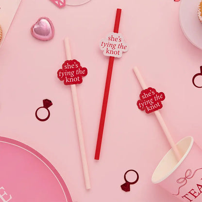Pailles en papier « Elle se marie » – Pack de 16