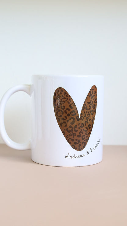 Mug "Coeur léopard"