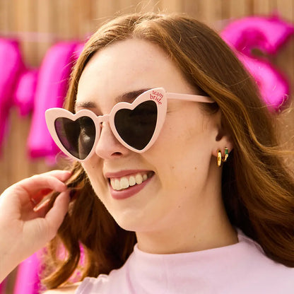 Lunettes en forme de cœur roses « Team bride »