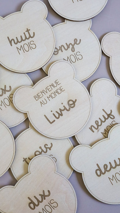 Carte BIENVENUE en bois - Plusieurs formes