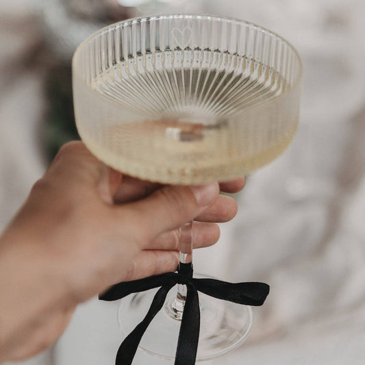 Verre à champagne cœur gravure