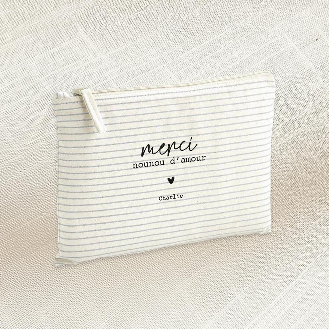 Pochette plate à rayures « Collection Merci »