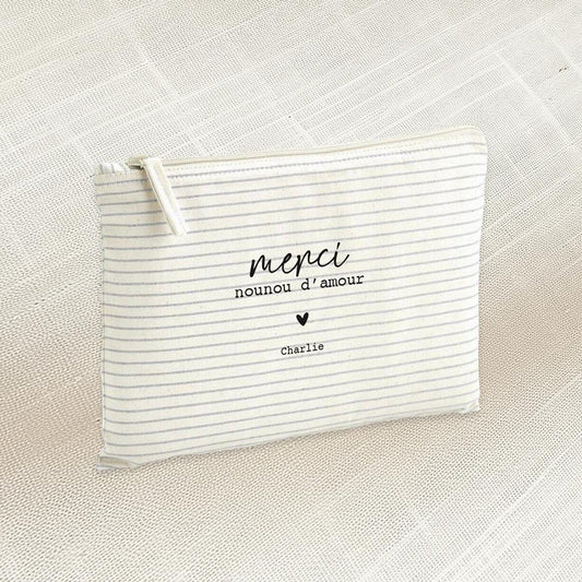 Pochette plate à rayures « Collection Merci »