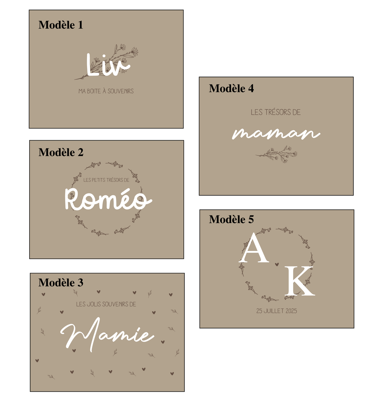 Coffret en bois/ boîte souvenirs - Plusieurs visuels