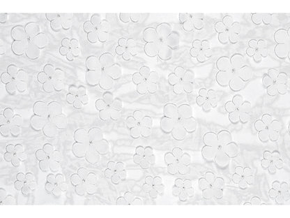 Chemin de table Fleurs, blanc, 26 x 500 cm