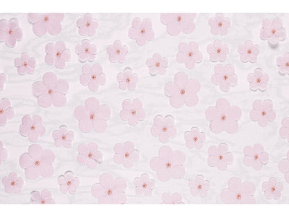 Chemin de table Fleurs, rose clair, 26 x 500 cm