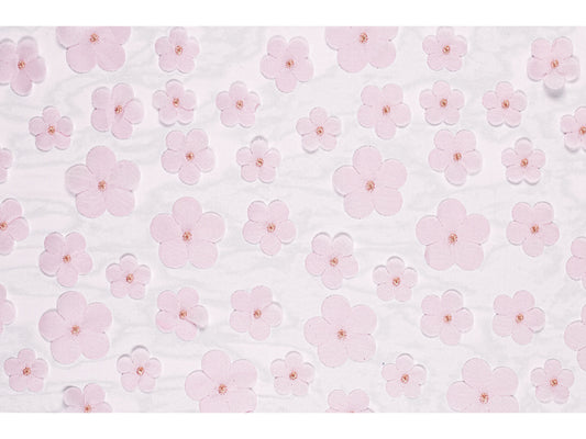 Chemin de table Fleurs, rose clair, 26 x 500 cm