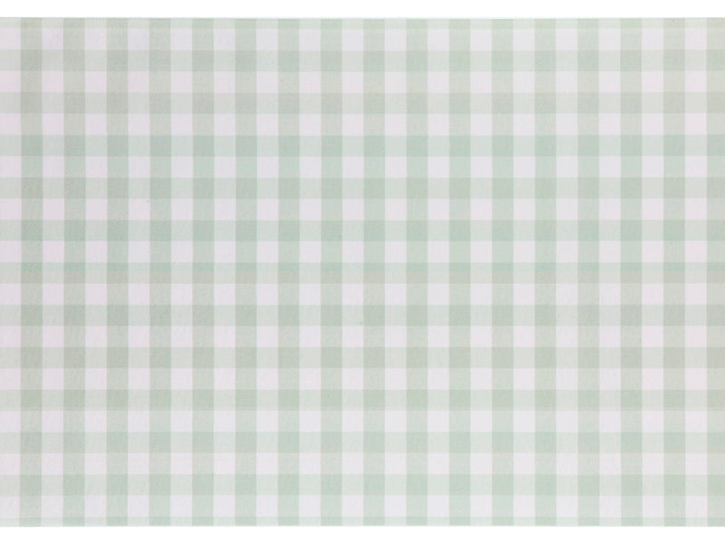 Chemin de table en non-tissé à motif carreaux, couleur sauge, 40x500cm