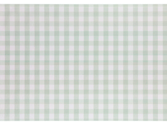 Chemin de table en non-tissé à motif carreaux, couleur sauge, 40x500cm